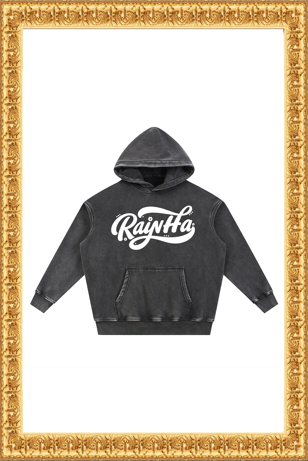 Rainha - Snow Wash Fleece Oversize Hoodie (Black)