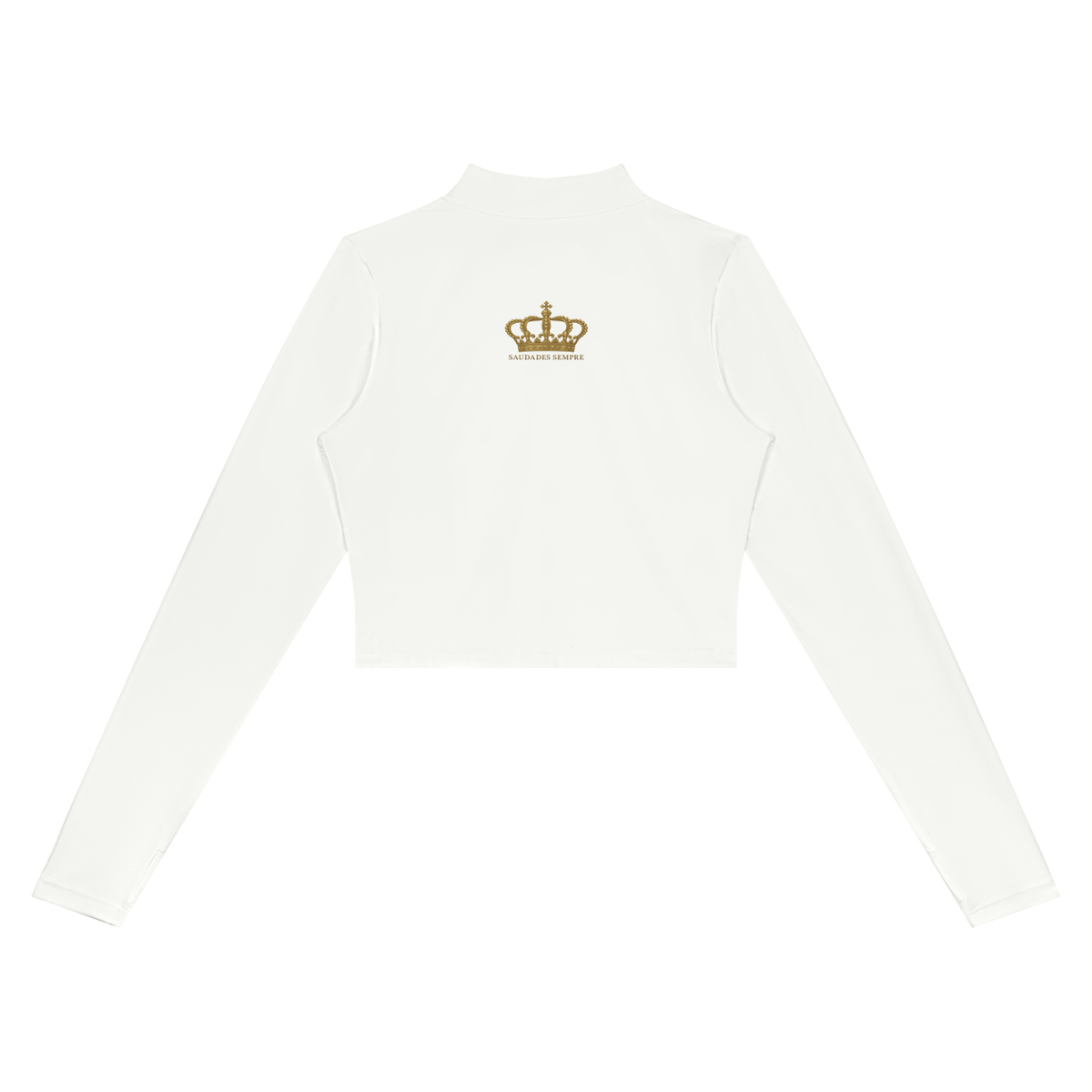 Saudades Sempre White Cropped Yoga Sports Jacket
