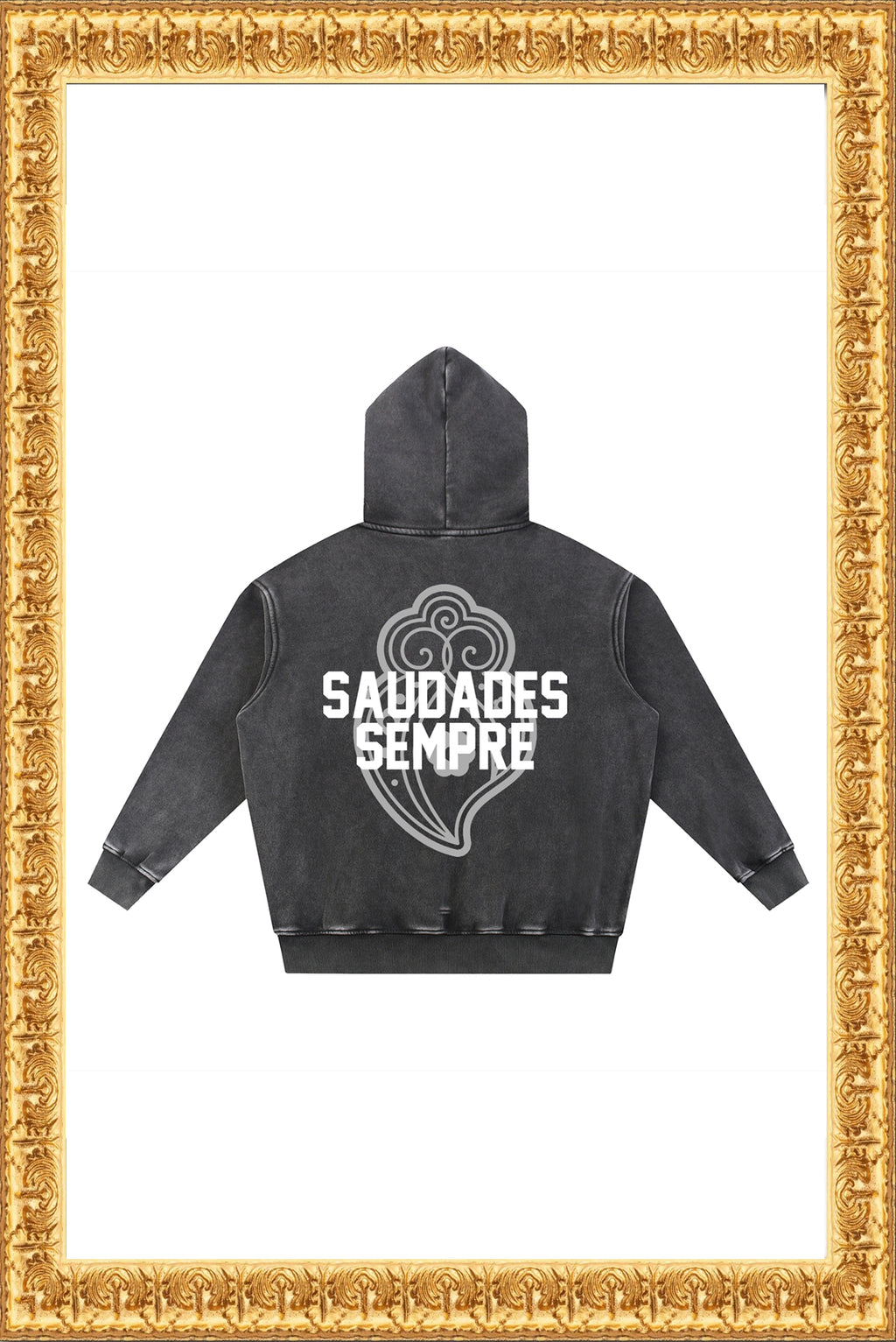 Rainha - Snow Wash Fleece Oversize Hoodie (Black)
