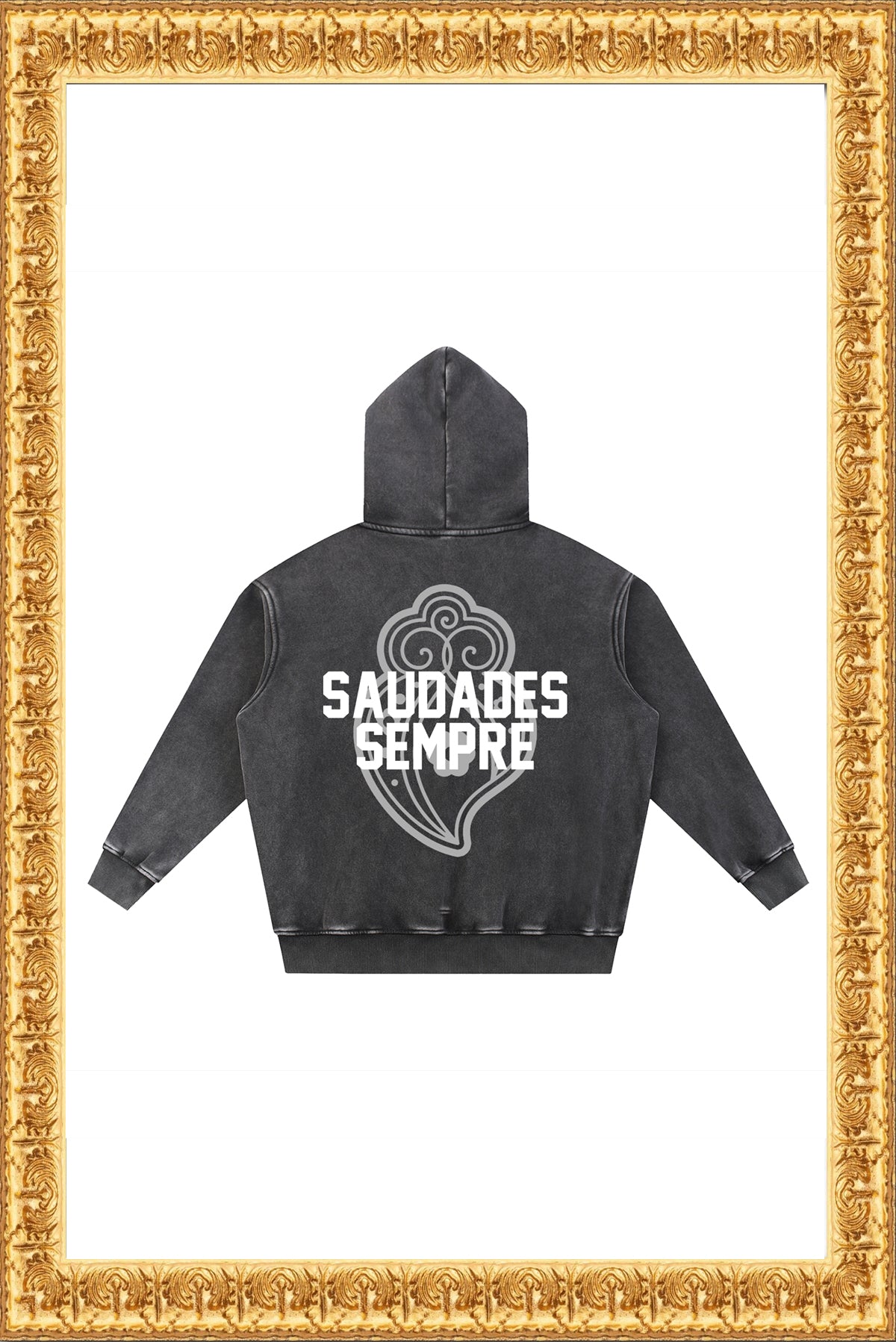 Rainha - Snow Wash Fleece Oversize Hoodie (Black)