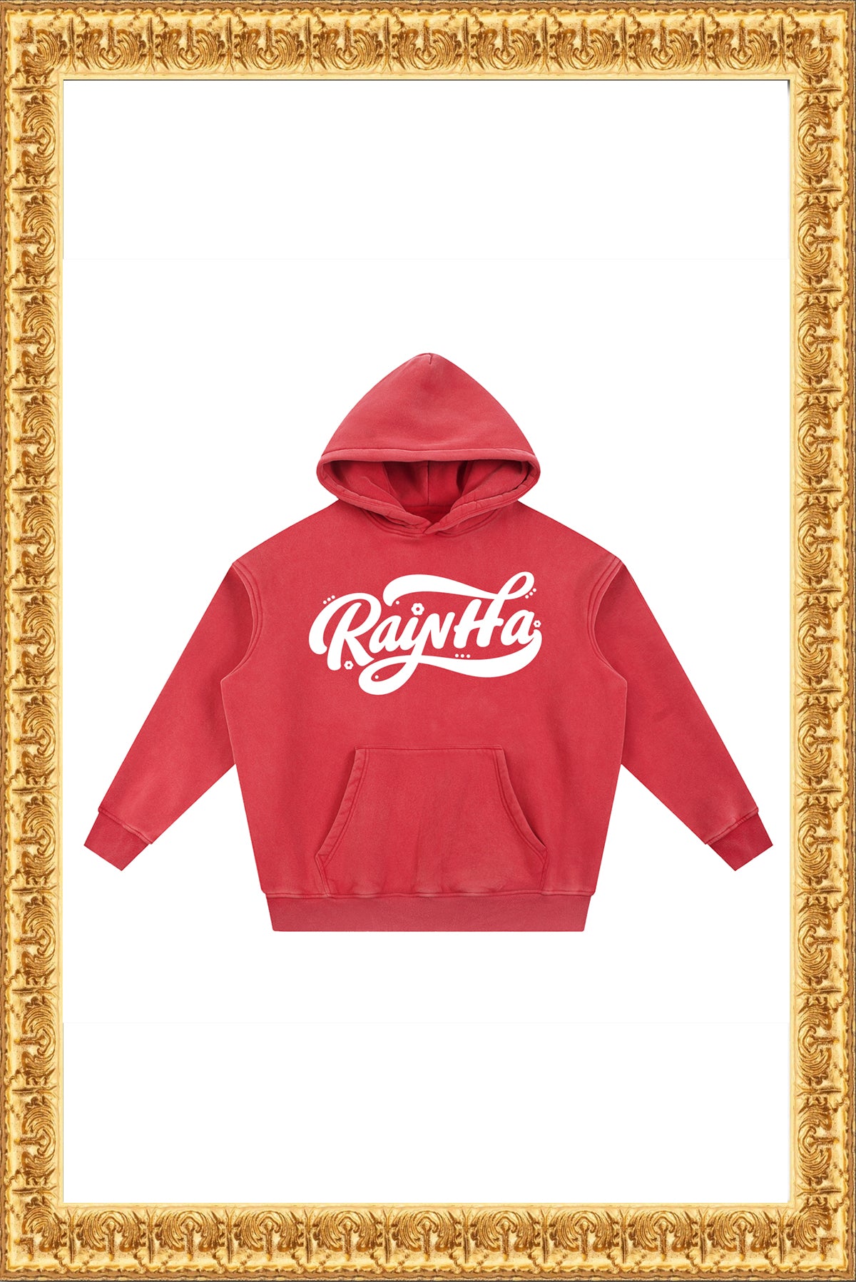 Rainha - Snow Wash Fleece Oversize Hoodie (Red)