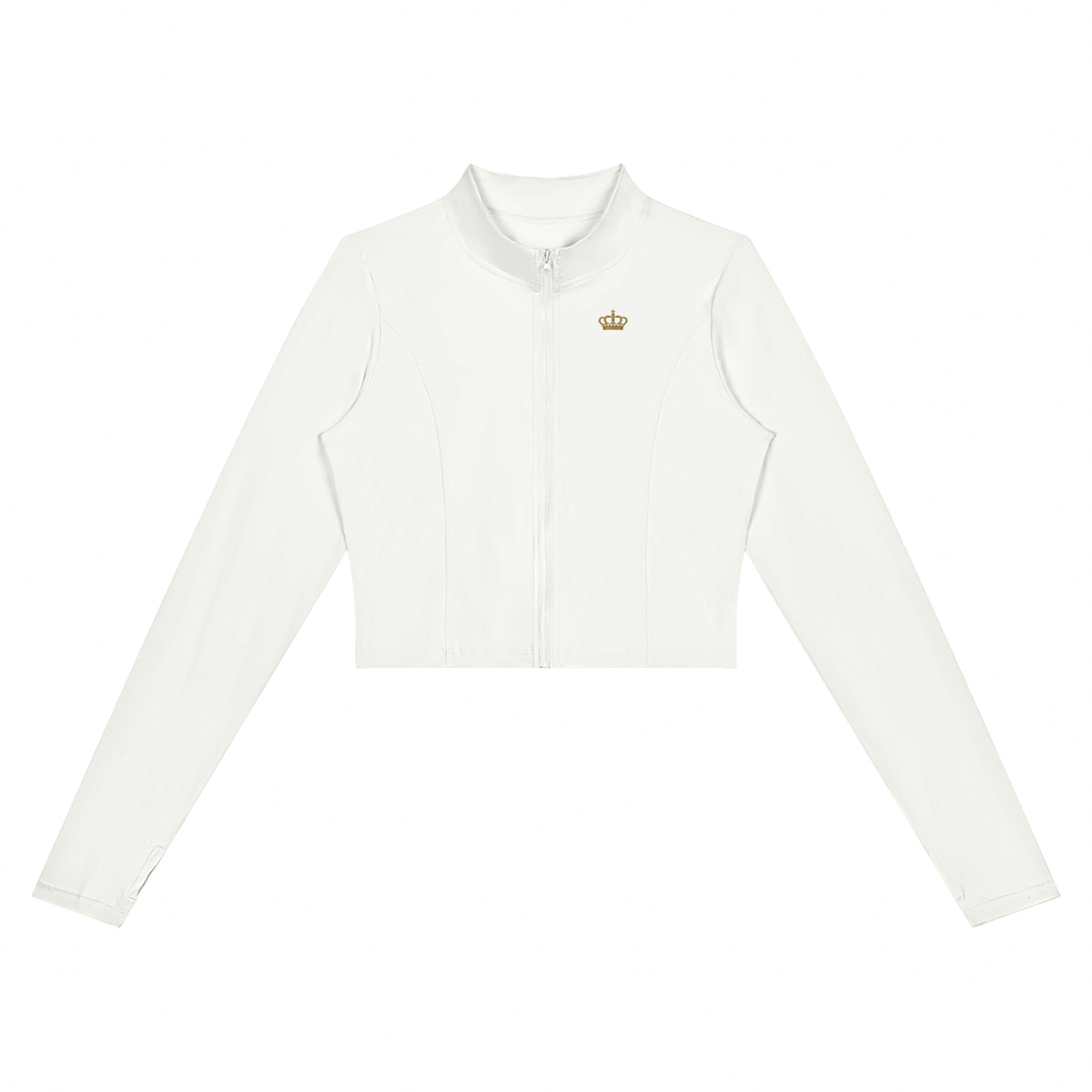 Saudades Sempre White Cropped Yoga Sports Jacket