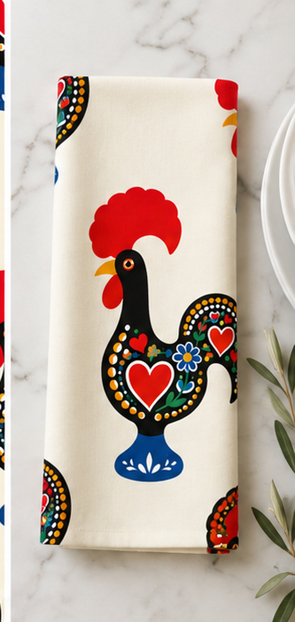 Galo de Barcelos Portuguese Cloth Napkin Set