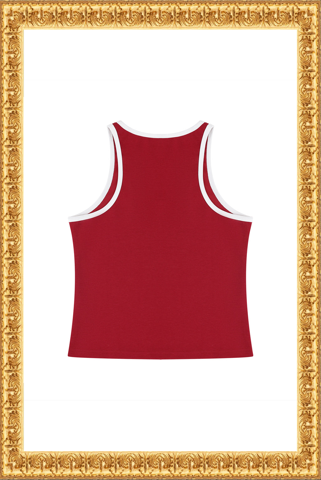 "Rainha" - Women's Color Block Cropped Tank Top (Red/White)