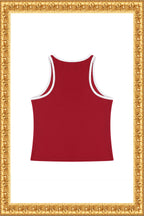 "Rainha" - Women's Color Block Cropped Tank Top (Red/White)