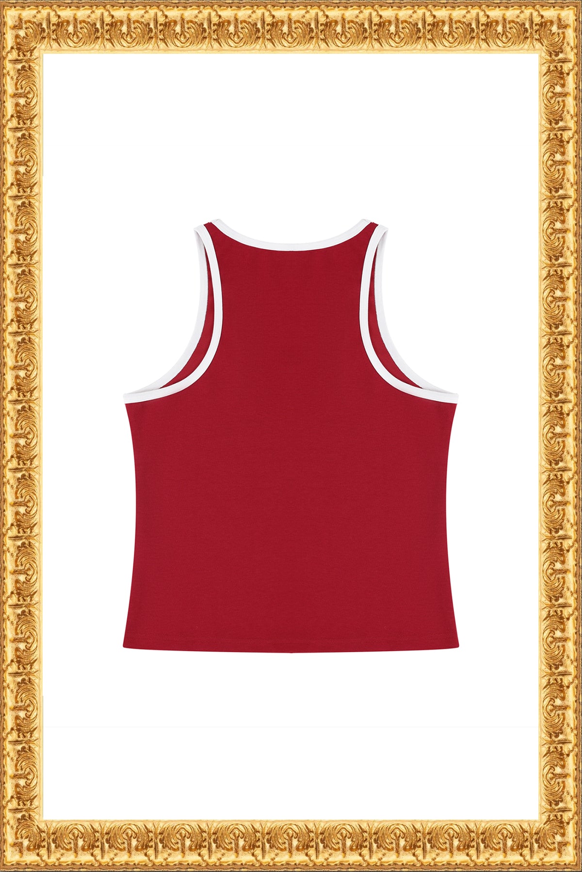 "Rainha" - Women's Color Block Cropped Tank Top (Red/White)
