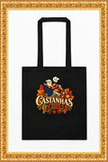 Cotton color tote bag inside the gold frame