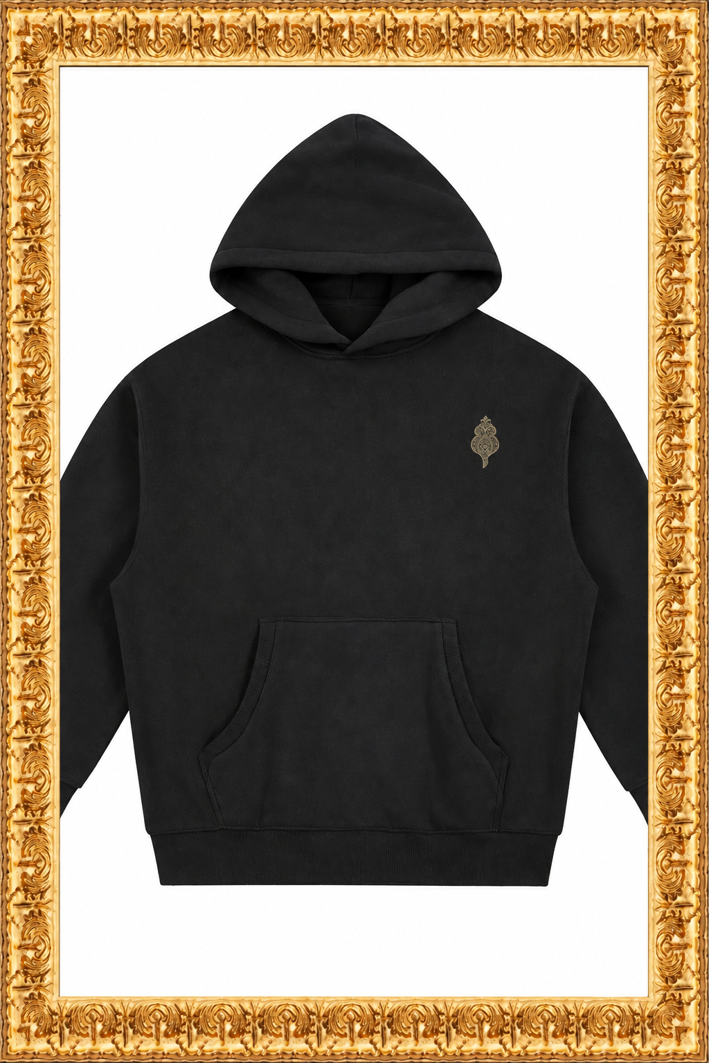 Essential Oversized Boxy Fit Fleece Hoodie – Gold Frame