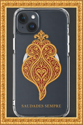 MagSafe clear iPhone case inside the ornate gold frame