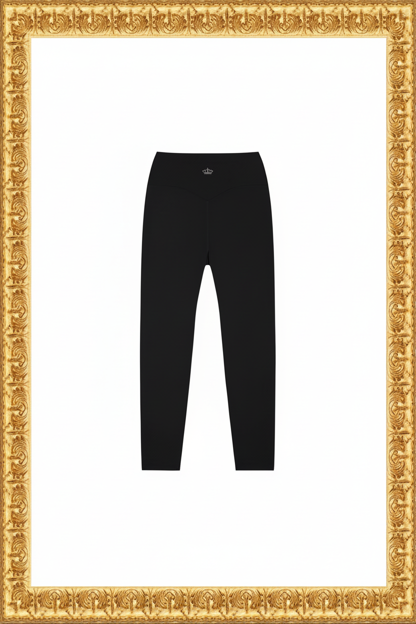 Rainha Yoga Pants - Gold Frame White Background