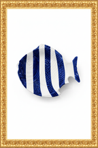 Soup Plate Fish with ornate vertical gold frame